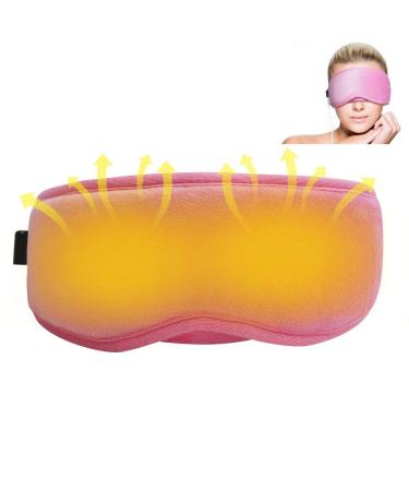 ARRISHOBBY Heating Pad for Eye / Heated Eye Mask Electric USB Powered Eye Mask 5 Temperature 6 Timing Setting Pink