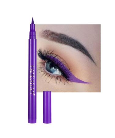 Liquid Vegan Eyeliner  Colorful Neon Eyeliner Pencil   long-lasting  waterproof  smudge proof  sharp tip  quick dry  easy cleansing Makeup Gift for Women (purple7)