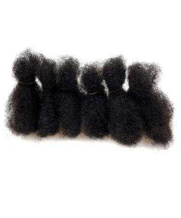 Afro Kinky Bulk Human Hair for Locs & Dreadlocks - 4 Pieces Natural Black #1B 8 | Dye & Bleach Friendly - Buy Online on GoSupps.com