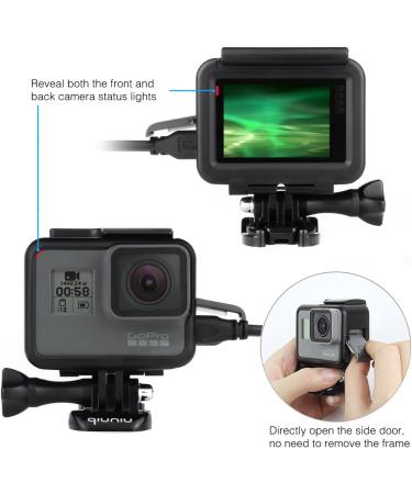 GoPro Hero 5/6/7 Frame Mount Housing Case with Quick Release Buckle, Thumb Screw, and Lens Cap - Buy Online on GoSupps.com