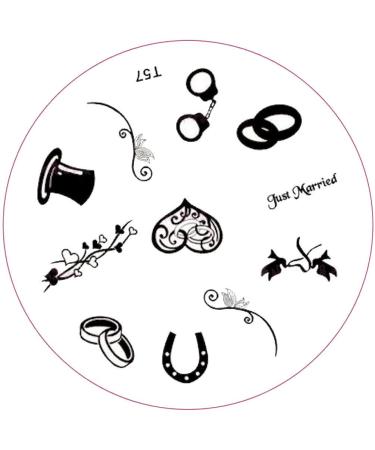 ++SPECIAL ITEM++ Stamping stencil T-series: T57 Wedding Wedding Happiness Just Married Wedding rings Handcuffs Cylinder