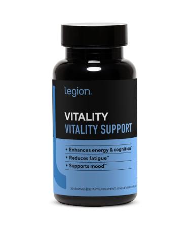 LEGION Vitality Natural Wellness Supplement w/BlueBoreal Rhodiola Rosea Co-Q10 & L-Ergothioneine 30 SVG
