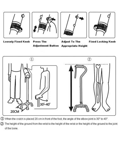 MidiLi Underarm Crutches Old People Crutches Non-Slip Wear-Resistant Height Adjustable Disabled Cane Cane Everything is fine - Buy Online on GoSupps.com