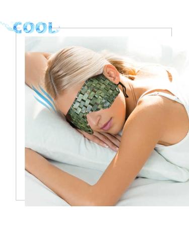 Cooling Jade Eye Mask - Natural Stone Eye Pads for Relaxation Swelling Reduction & Wrinkle Relief | Adjustable Strap for Meditation - Buy Online on GoSupps.com