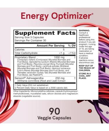 Energy Optimizer Energy and Endurance Support 90 Capsules - Buy Online on GoSupps.com