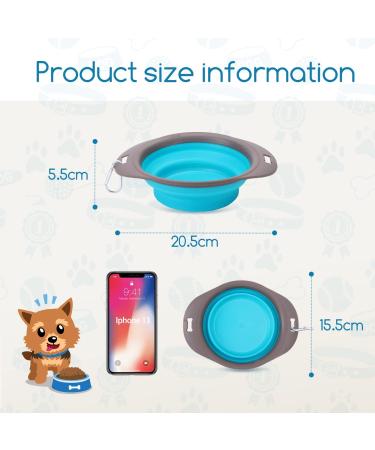 Nobleza 3-Piece Foldable Dog Bowl Set | Silicone Portable Travel Bowls with Carabiners | Leak-Proof Pet Bowls for Dogs & Cats - Perfect for Water & Food - Buy Online on GoSupps.com
