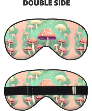 Dream Mushroom Unisex Adjustable Sleep Eye Mask - Perfect for Travel Yoga & Napping | Blackout Buckle Design - Buy Online on GoSupps.com