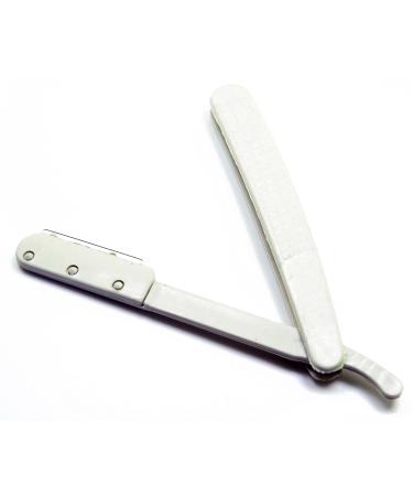 Buy Premium White Straight Edge Folding Barber Razor with Blade - International Shipping Available - Buy Online on GoSupps.com