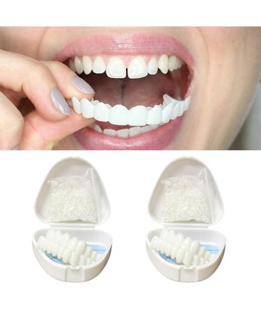 Dazzluxe brightening cosmetic snap-in prostheses for the upper and lower jaw 2 pairs of artificial teeth immediately white veneers protect your teeth and provide a confident smile