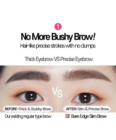ETUDE Bare Edge Brow Pencil 03 Grey Brown - Hexagon Brush Brow Mascara for Zero Clump & Defined Brows - Buy Online on GoSupps.com