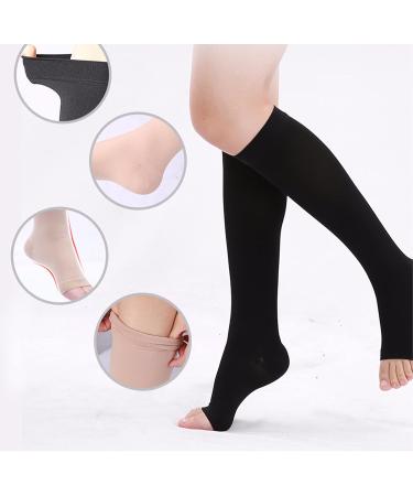 WSYKC Compression Stockings - 3 Pairs Open Toe 23-32 mmHg Gradient Pressure for Venous Disease Relief - Buy Online on GoSupps.com