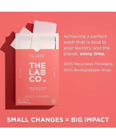 The Lab Co. Laundry Detergent Strips Sheets Eco Ultra-Concentrated Non-Bio Relaxing Fragrance Cotton & Jasmine 64 Loads & Laundry Detergent Strips Sheets Cuban Grapefruit 64 Loads + Laundry Detergent Pink - Buy Online on GoSupps.com