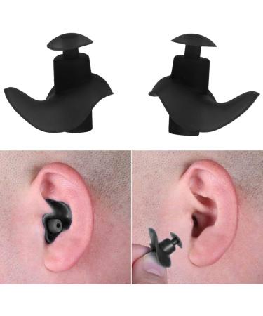 Keenso Silicone Earplugs - Waterproof Low-Noise Earplugs for Swimming Sleeping & Studying - Soft & Comfortable (Black) | International Shipping Available - Buy Online on GoSupps.com