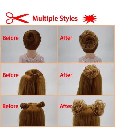 iLUU Snow White Synthetic Scrunchy Bun Up Do Hair Chignons Hairpiece Ribbon Ponytail Extension Snow White Wavy Messy Bun Hair Extensions Ponytail for Women Girl (2pcs/pack 1001-White) #1001-snow white - Buy Online on GoSupps.com