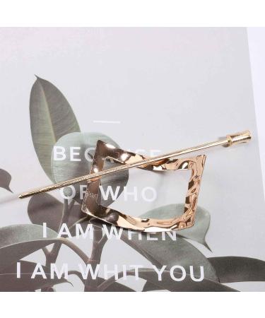 Yheakne Metal Hair Slide Clip Barrette Geometric Square Hair Holder Clip Pin Vintage Hair Slide Pin Bun Holder Alloy Hair Clip Decorative Hair Accessories for Women and Girls (Gold Square) - Buy Online on GoSupps.com