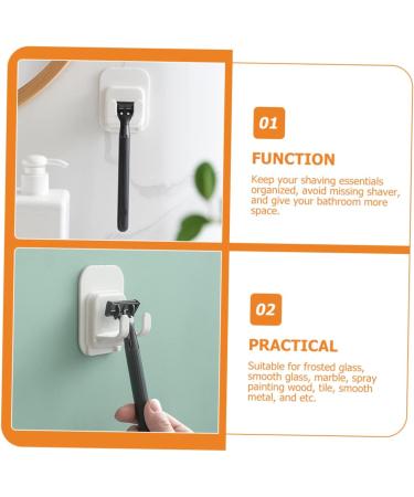 Osaladi Self-Adhesive Razor Hook Hanger - 4-Piece Utility Set for Wall Storage | ABS Razor Holder & Stands in White - Buy Online on GoSupps.com
