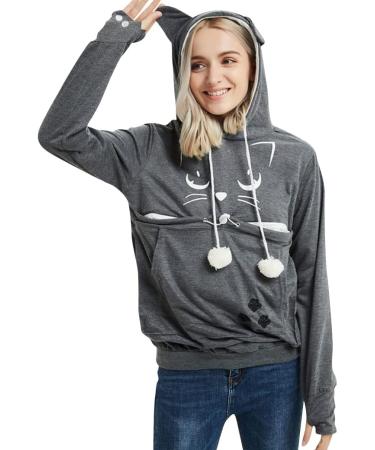 Shop Dresswel Women s Hooded Sweater & Cat Dog Bag Autumn Winter Collection in XXL - Dark Gray - Buy Online on GoSupps.com