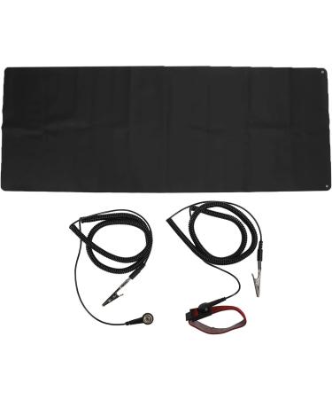 ANGGREK Grounding Mat | Black PU Yoga Grounding Sheet with 5M Cable - Improve Sleep & Reduce Stress - Buy Online on GoSupps.com