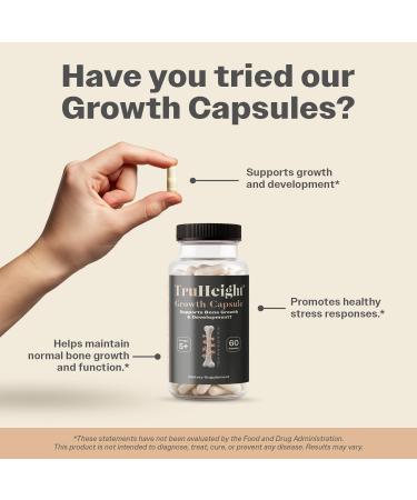 TruHeight Capsules - Natural Height Growth Maximizer for Kids, Teens & Young Adults - With Ashwagandha & Nanometer Calcium - Peak Height Booster - 60 Count - Buy Online on GoSupps.com