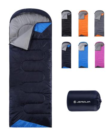Sleeping Bags for Adults Backpacking Lightweight Waterproof- Cold Weather Sleeping Bag for Girls Boys Mens for Warm Camping Hiking Outdoor Travel Hunting with Compression Bags Navy Blue