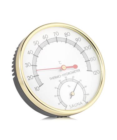 Premium Indoor Hygrometer & Thermometer - Metal Dial Weather Instruments for Home & Sauna - Buy Online on GoSupps.com