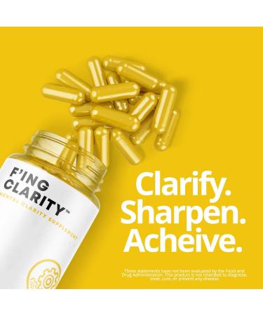 F'ing Clarity - Clarity Memory + Brain Boosting Nootropic Supplement | Bacopa Extract Phosphatidylserine 20% Gingko Biloba Extract Rhodiola Rosea Extract DMAE Bitrartrate B-12 Huperzine A - Buy Online on GoSupps.com