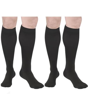 Truform Surgical Stockings 18 mmHg Compression for Men and Women Knee High Length Closed Toe Black Medium (Pack of 2) Medium (2 Pairs) Black