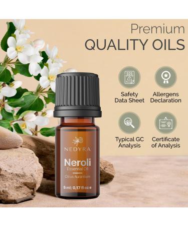 Nedyra Neroli Essential Oil Premium Neroli Oil from Bitter Orange Blossoms,100% Pure and Natural, Neroli Essential Oil for Skin, Aromatherapy, Perfume & DIY Soap. - Buy Online on GoSupps.com