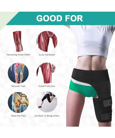 Adjustable Neoprene Hip Groin Support for Pain Relief and Recovery - Men and Women (Black) - Buy Online on GoSupps.com