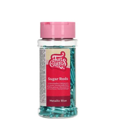 FunCakes Metallic Sugar Rods XL Blue: Cake Sprinkles Great Taste Perfect for Cake Decorating Cupcake Sprinkles 70 g.