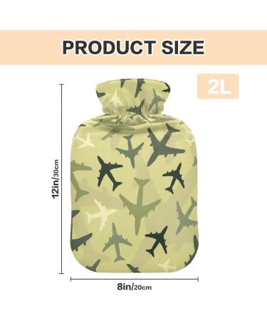 Buy Green Military Hot Water Bottle 1L with Soft Cover - Ideal for Winter Comfort & Warmth for Bed Hand Neck Shoulders - International Shipping Available - Buy Online on GoSupps.com