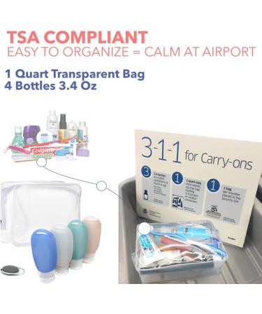 Buenall Basic Travel Accessories Set - TSA Approved Quart Bag & Leak Proof Silicone Toiletries Tubes for Baby - Carry-On Friendly - Buy Online on GoSupps.com