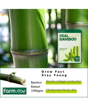 Buy FARMSTAY Real Essence Mask (10 Sheets) - Bamboo | Best Korean Skin Care Sheet Masks for Glowing Skin - Buy Online on GoSupps.com