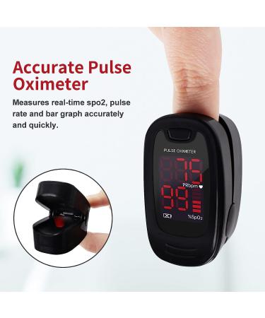 CONTEC CMS50M Pulse Oximeter - Fingertip Blood Oxygen Monitor with LED Display - Black - Buy Online on GoSupps.com
