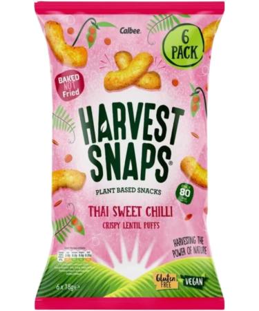 Vegan Snack Bundle Containing Harvest Snaps Thai Sweet Chilli Lentil Puffs 6 x 18g (2 Pack) - Buy Online on GoSupps.com