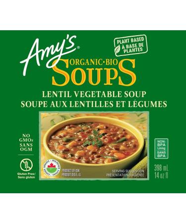 Amy s Kitchen Organic Lentil Vegetable Soup Vegan Gluten-Free Dairy-Free Lactose-Free Soy-Free Corn-Free Tree Nut-Free Kosher Plant-Based 12-pack (398ml per can) - Buy Online on GoSupps.com