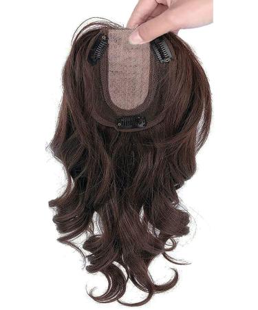 EREE HAIR Women 14" Natural Wave Hair Topper Clip in Hair Piece Replacement Middle Part Top Crown Topper Hair Extensions Wiglet Hairpieces for Thinning Hair Dark Brown - Buy Online on GoSupps.com