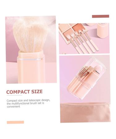 Mipcase 2 Sets 8-in-1 Makeup Brush Set with Mirror | Portable Dual-Ended Cosmetic Tool for Eye Shadow & Lipstick - Pink Travel Makeup Essentials - Buy Online on GoSupps.com