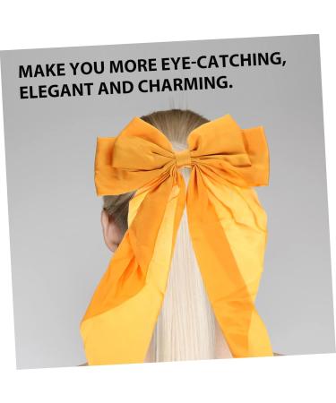 CAXUSD bow hairpin ponytail hair clip spring hair clips bow hair clips girls barrettes for hair ribbon for hair yellow hair bow hair ribbon big hair bows satin hair accessories big bow - Buy Online on GoSupps.com