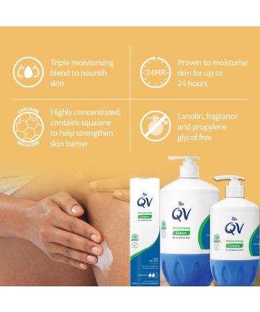 QV Cream for Dry Skin Conditions 500g - Hydrating & Soothing Moisturizer in Pump Bottle - Ideal for Sensitive Skin - Buy Online on GoSupps.com