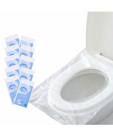 Toilet Seat Covers Disposable Toilet Seat Paper Bands Biodegradable Disposable Plastic Toilet Seat Cover Waterproof and Non Slip Individually Wrapped for Adults (60)