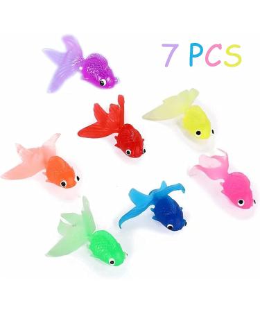 Artificial Floating Fish Set - 7 Plastic Goldfish for Kids | Bath Toy & Aquarium Decoration - Buy Online on GoSupps.com