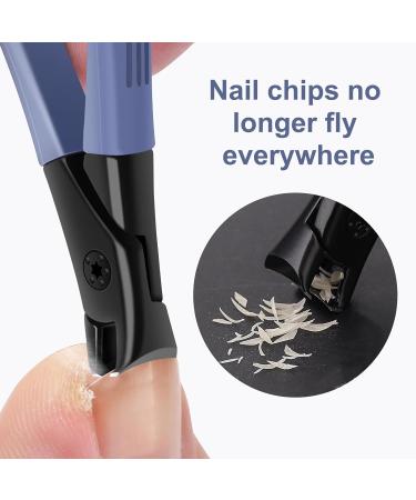 Thick Nail Clippers Set with Metal File - Heavy Duty Toenail Clippers for Men and Women (Blue) - Buy Online on GoSupps.com
