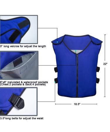 Summer Cooling Vest with 20 Ice Packs for Teens, Men, Women - Ideal for Fishing, Cycling, Running, Gardening - Blue - Buy Online on GoSupps.com