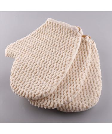 2PCS Exfoliating Bath Gloves & Loofah Pads - Deep Scrub Mitts for Body & Face | Microfiber Chenille Shower Gloves for Spa & Household Use - Buy Online on GoSupps.com