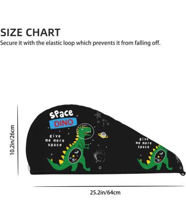 Space Dino Cartoon Microfiber Hair Towel for Women - Soft Super Absorbent Wrap for Long Curly & Thick Hair - Quick Dry Coral Velvet Cap - Buy Online on GoSupps.com
