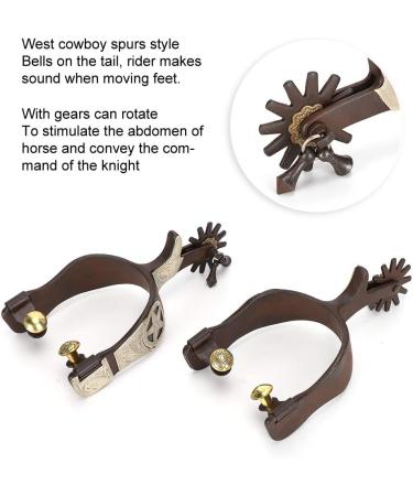 Horse Spurs Low Carbon Steel Horse Boot Spurs Decoration West Cowboy Style Horse Spurs for Riding - Buy Online on GoSupps.com