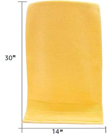 RUIBOLU 100% Cotton Ultra Soft Hand Towels - 2 Set, 14x30 Bath, Hand, Face, Gym Towels - Yellow - Buy Online on GoSupps.com