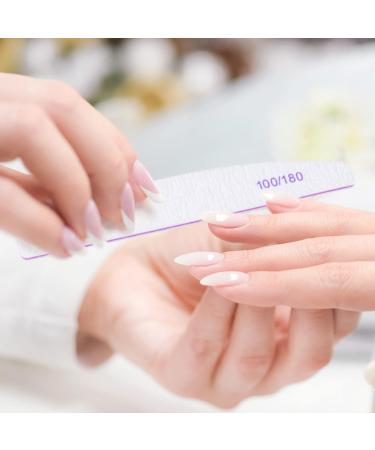 Professional Nail Files - 20 Pack 100/180 Grit Double-Sided Reusable for Gel & Natural Nails - Ideal for Salons & DIY Nail Art - Buy Online on GoSupps.com