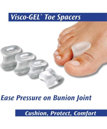 PediFix Visco-Gel Toe Spacers - Medium Size for Crooked, Overlapping, and Hammer Toes, Bunions - Buy Online on GoSupps.com